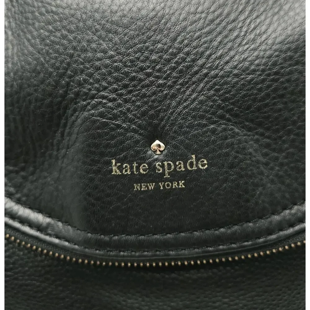 Kate Spade New York Cobble Hill Black Pebbled Leather Shoulder Bag Chain Strap